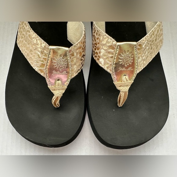 Yellow Box Black and Gold Sandals - Picture 11 of 13